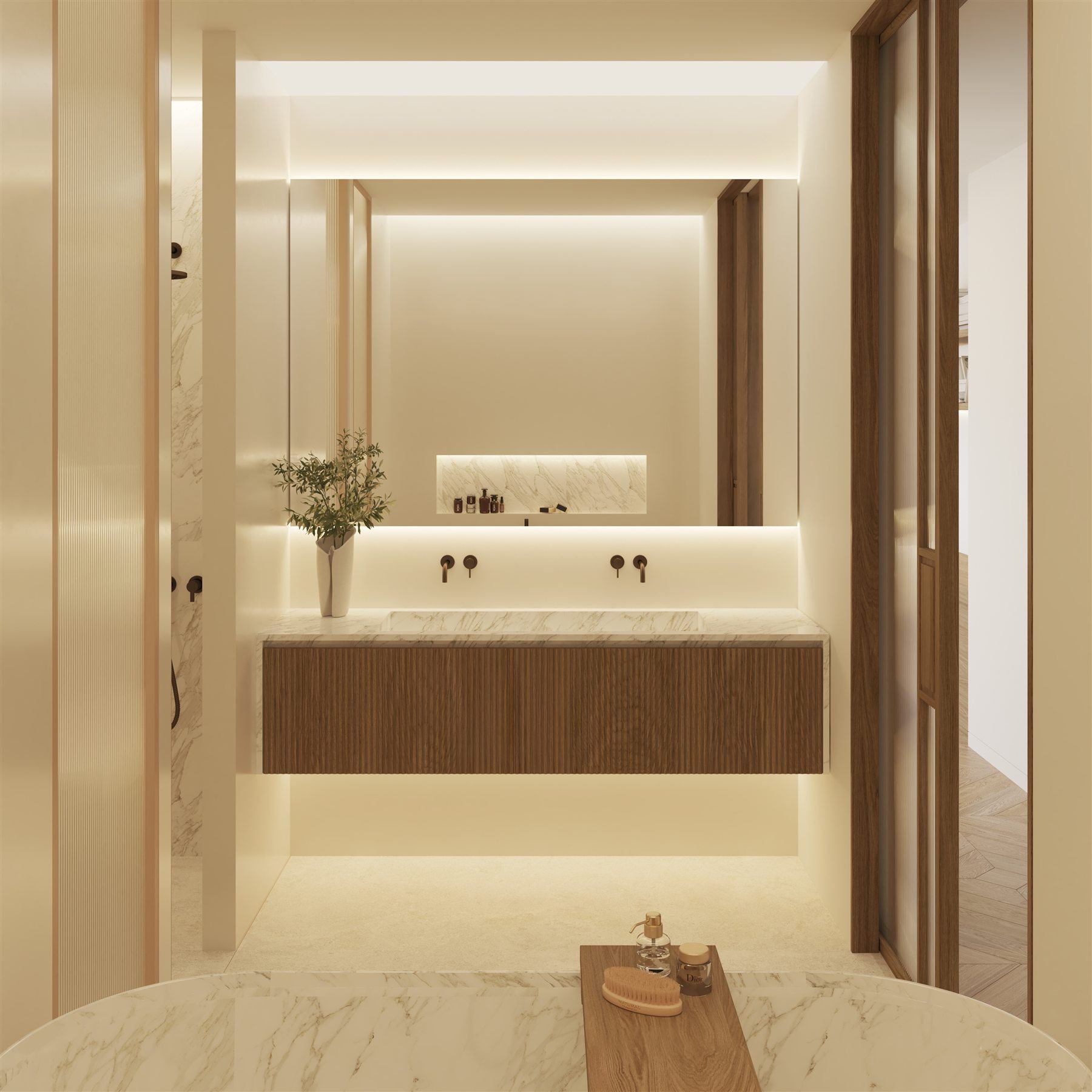 Bathroom of one of the José Abascal 57 residences